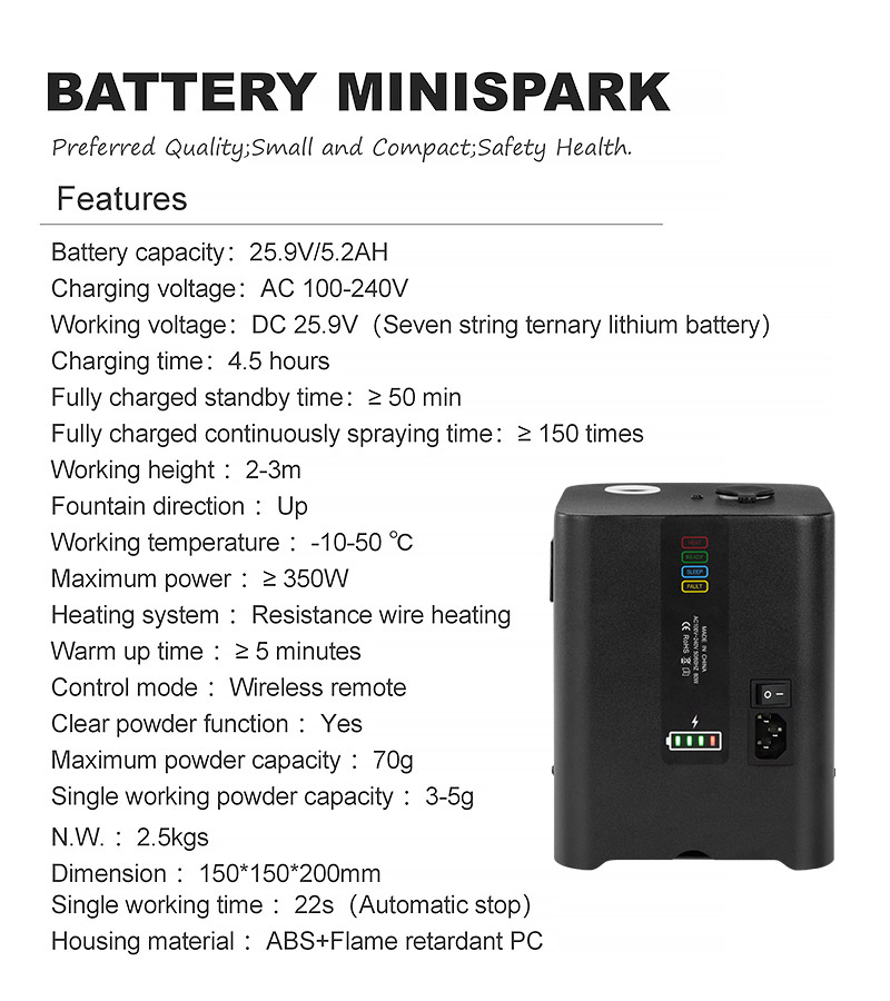Battery Mini Spark Machine